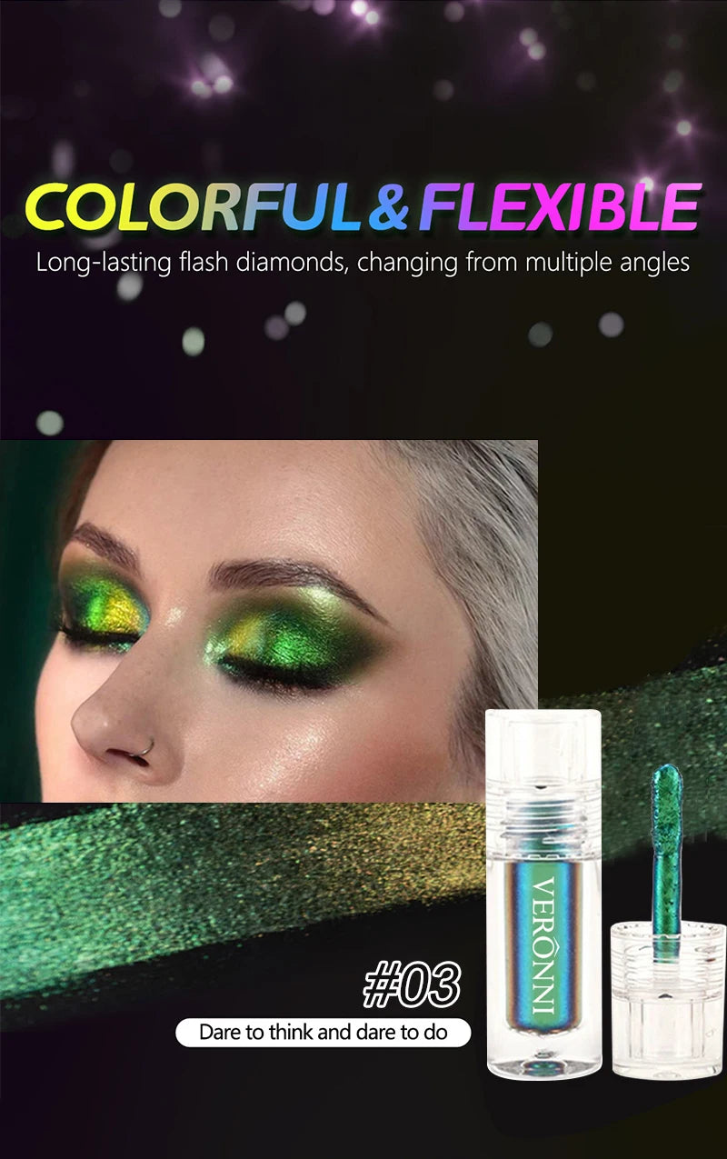 SabbaVie™ Chameleon Liquid Eyeshadow & Lip Glitter – Multi-Chrome Diamond Makeup for Eyes, Lips & Face