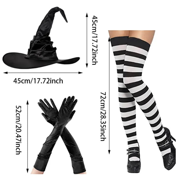 SabbaVie™ Halloween Witch Hat Costume – Classic Spooky Look