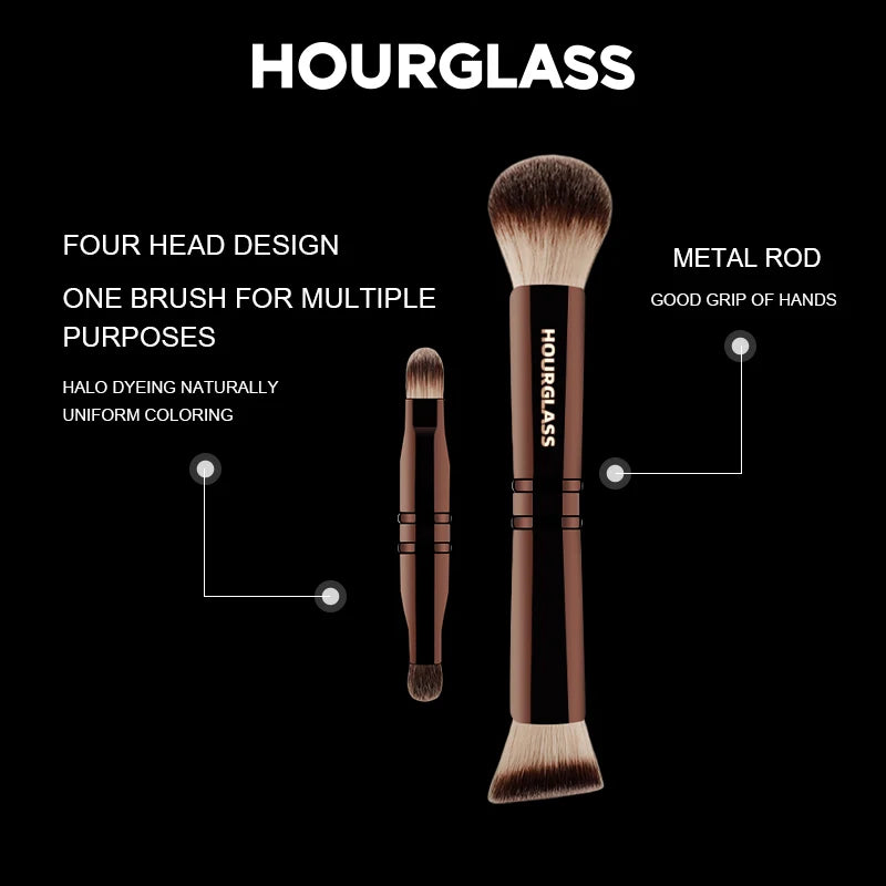 SabbaVie™ Hourglass Multifunctional Makeup Brush – Foundation, Concealer, Powder & Eyeshadow All-in-One