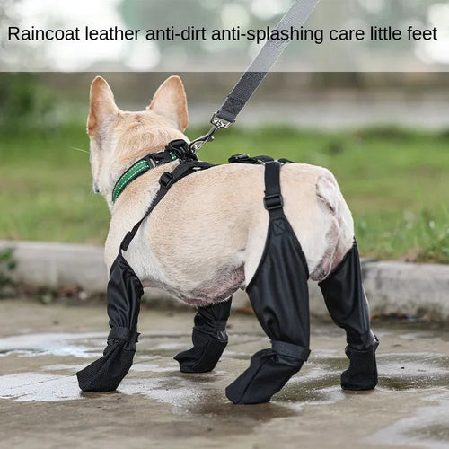 Adjustable Waterproof Dog Shoes with Harness Support – Anti-Slip Protection Boots (Sold by SabbaVie™)