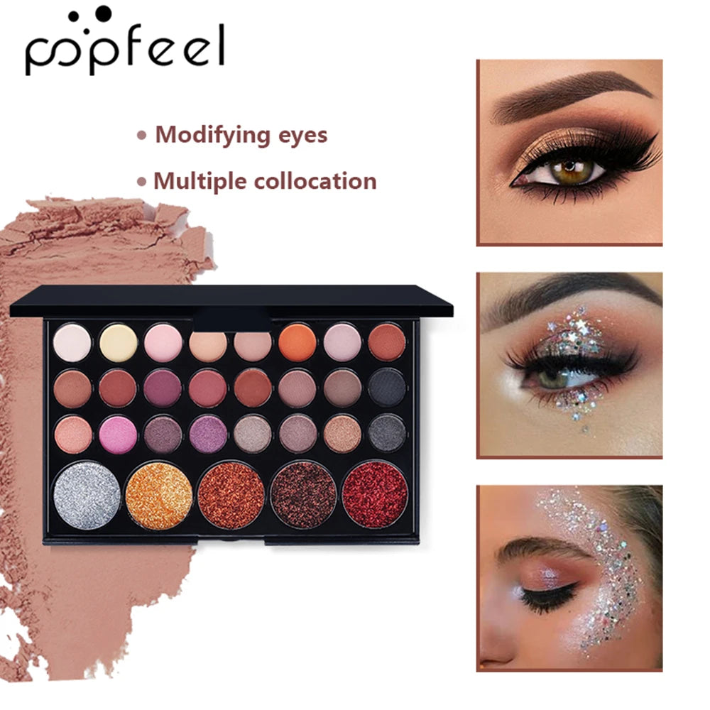 POPFEEL Ultimate Holiday Luxury Makeup Collection – Premium Eyes, Face & Lip Gift Set (Sold by SabbaVie™)