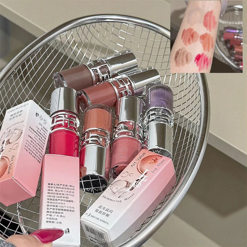 Luxury Glittering Mirror Lip Glaze – Shimmer Hydrating Lip Gloss (6 Colors) | Sold by SabbaVie™