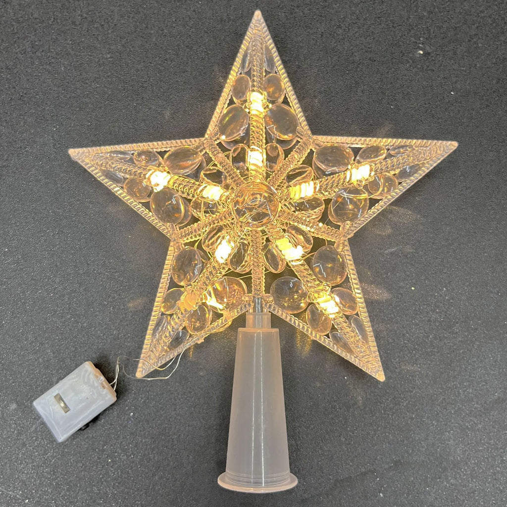 SabbaVie™ LED Glitter Star Tree Topper – Christmas Light Decoration