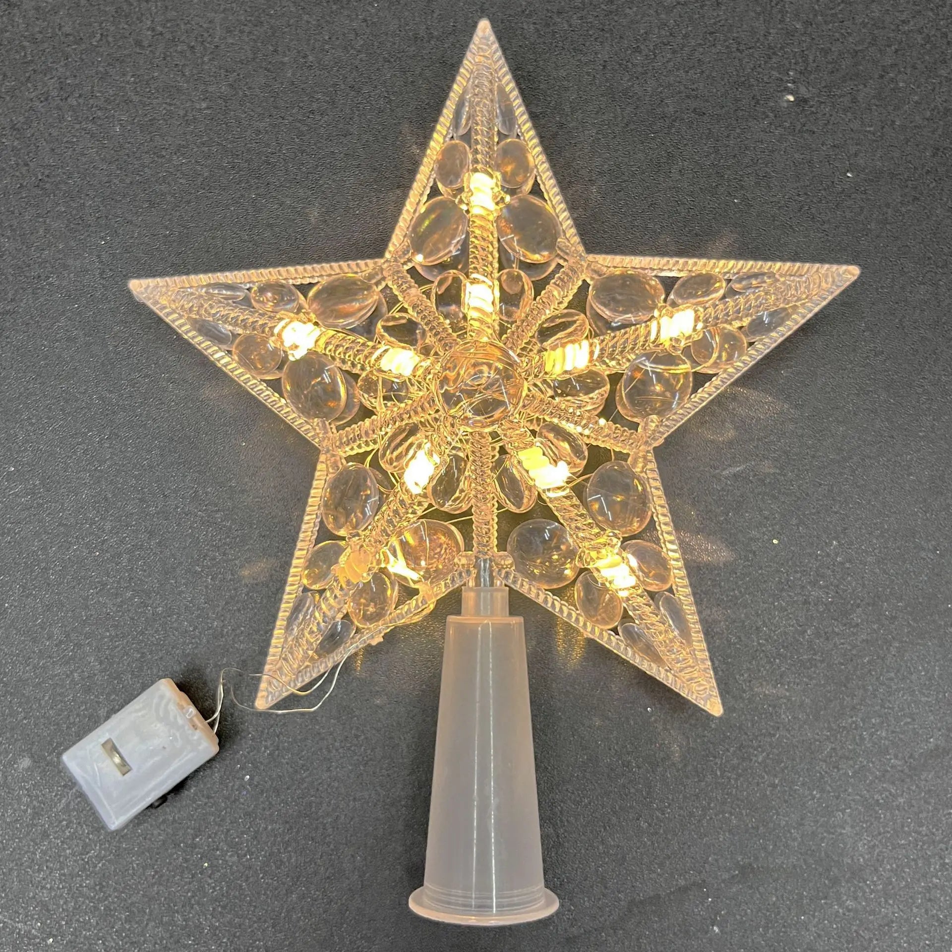 SabbaVie™ LED Glitter Star Tree Topper – Christmas Light Decoration