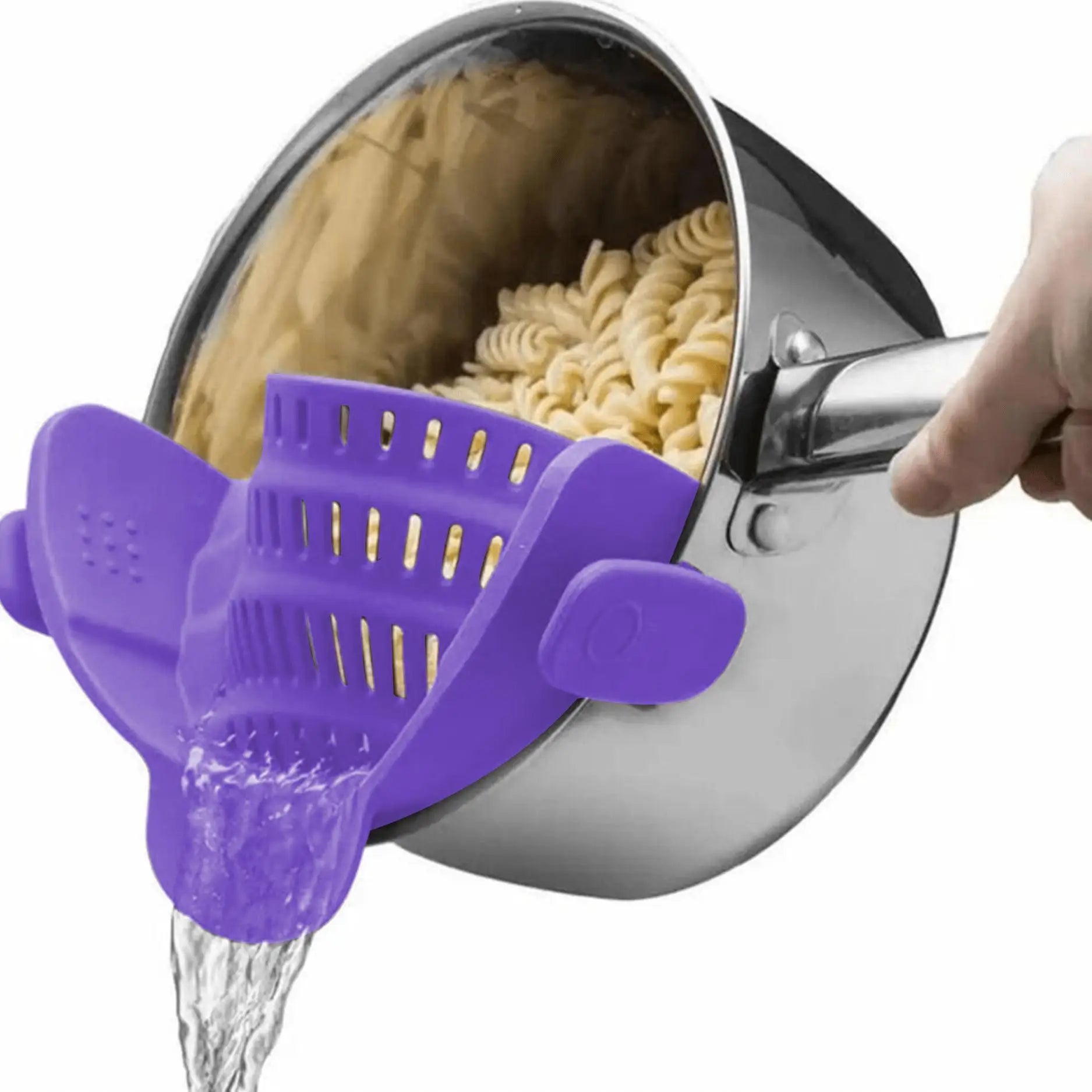 🍝 5️⃣ SabbaVie™ Pot Strainer Clip — Universal Silicone Kitchen Helper