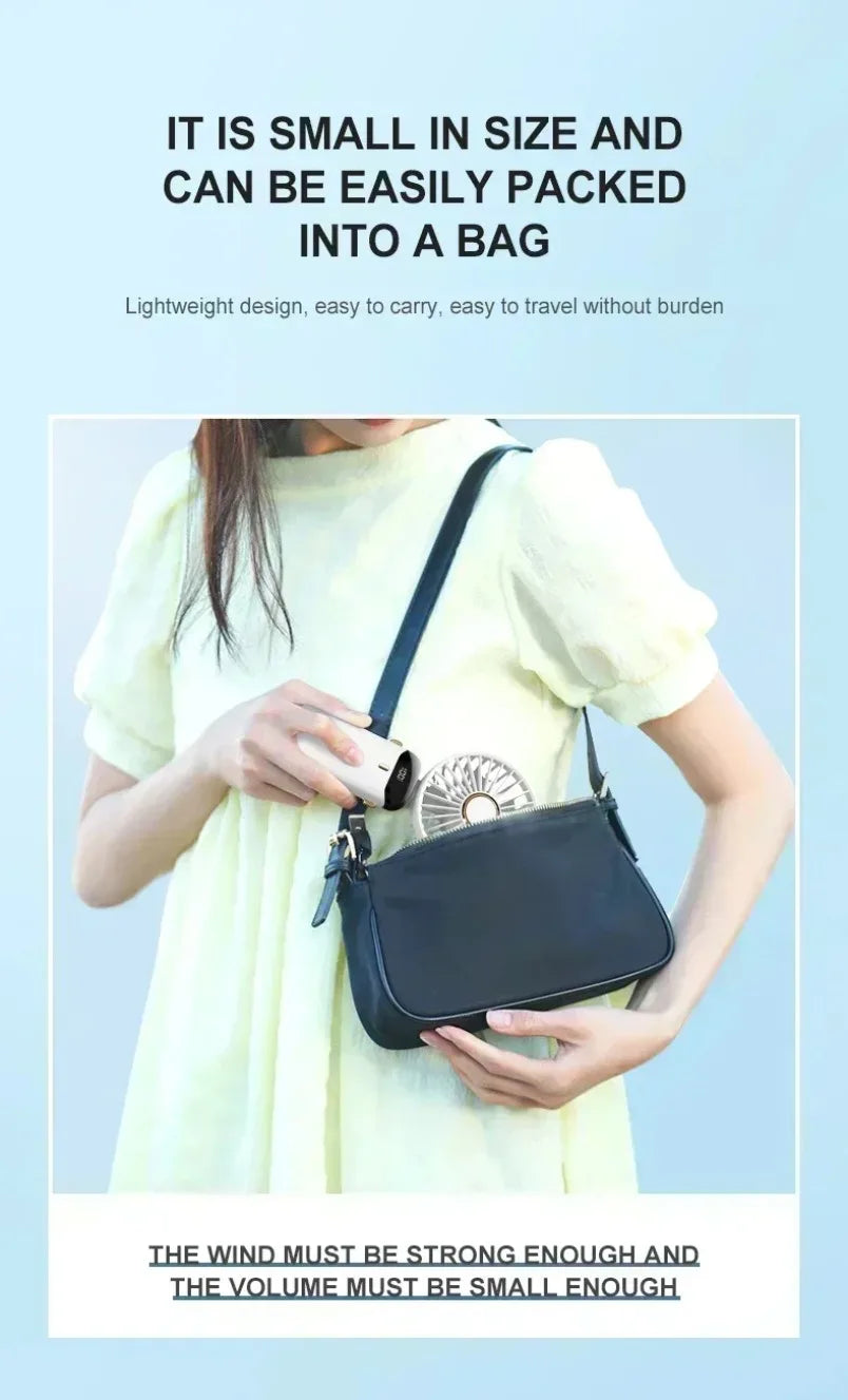 Portable 5-Speed Foldable Desk & Handheld Fan with Phone Stand – USB Rechargeable Mini Cooling Fan (Sold by SabbaVie™)