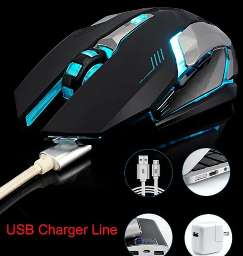 SabbaVie™ Rechargeable Wireless LED Gaming Mouse – Silent Click, 1600DPI Optical Sensor