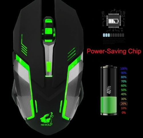 SabbaVie™ Rechargeable Wireless LED Gaming Mouse – Silent Click, 1600DPI Optical Sensor